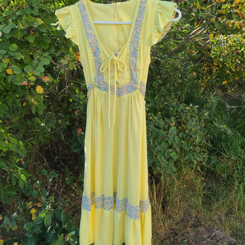 Vintage 70s Handmade Romantic Prairie Dress